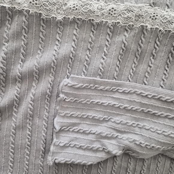 Princess Polly Light Gray Lace Top - Picture 3 of 3